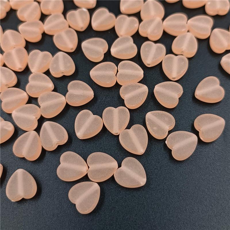 50Pcs Frosted Matte Acrylic Heart Star Beads Pendant DIY for Necklace Bracelet Jewelry Making