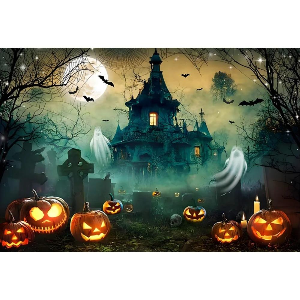 

украшение для вечеринки на Хэллоуин подвесная ткань ужас череп призрак древний замок фон ткань гостиная комната украшение дома 230x180cm