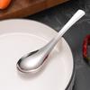 Stainless Steel Dinner Spoons Large Dessert Teaspoon with Round Edge Metal Cutlery for Home Kitchen Restaurant