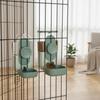 2 Pieces CageMounted Feeder and Waterer Transparent Cage with ConstantSupplyFed