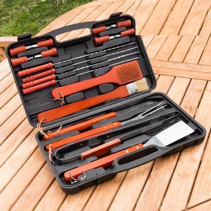 MALLETTE USTENSILES BARBECUE 18 PIÈCES