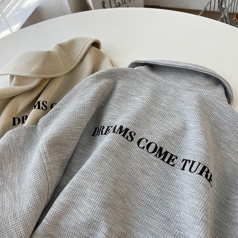 Retro Loose-Fit Long Sleeve Polo Sweatshirt - Spring/Autumn Casual Student Top