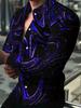 Stylish Men's Long-sleeve Shirt with Abstract Swirl Design, Perfect for Trendy Looks.