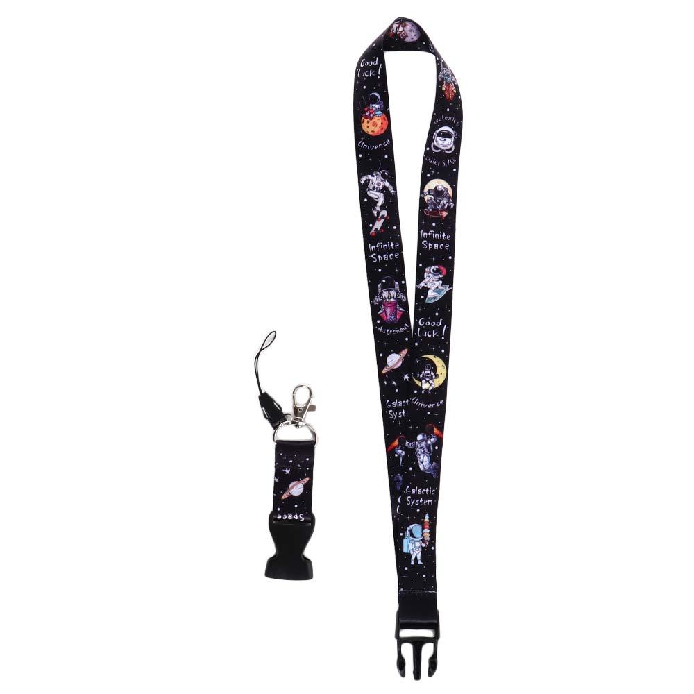 Hang Rope Stars Pattern Hang Ropes Mobile Phone Strap Astronauts Lanyard Outer Space Neck Straps