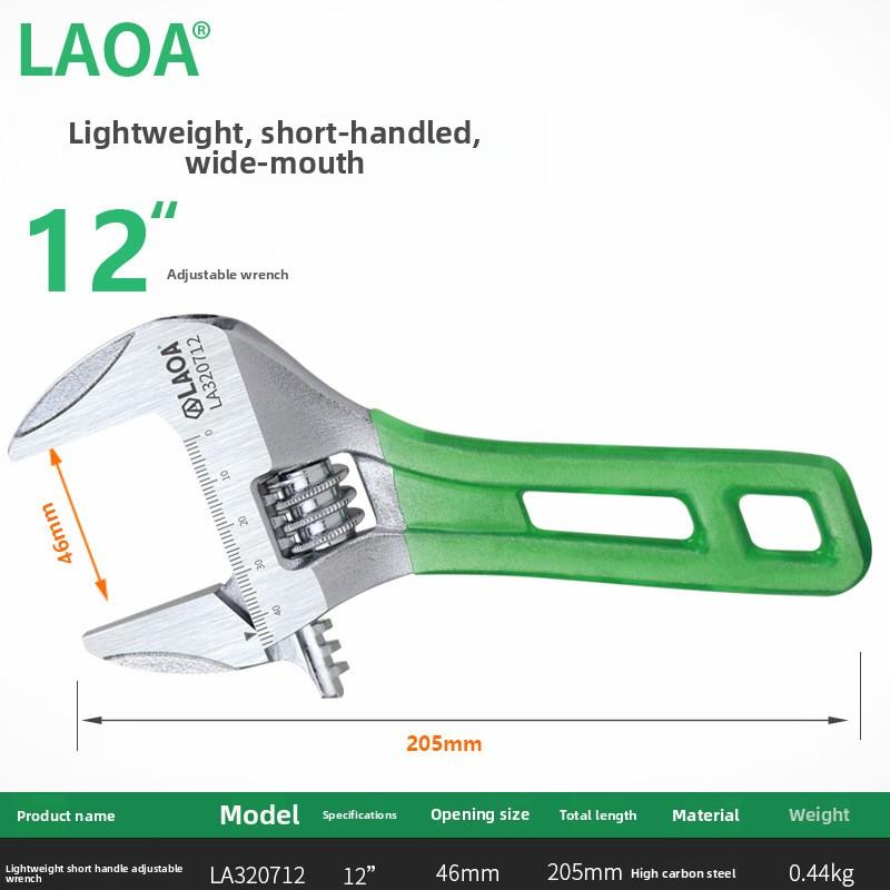 LAOA Adjustable Wrench Light weight Large Opening Short Handle Multifunctional Mini Wrenchs