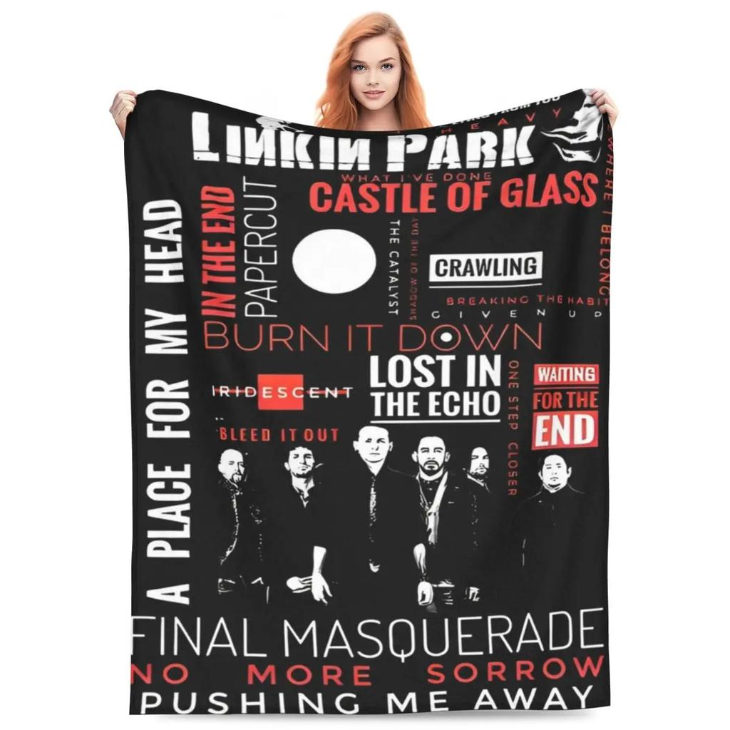 L-Linkin Rock Park Blanket Cover Fleece Super Warm Throw Blankets for Home Couch Bedroom Quilt
