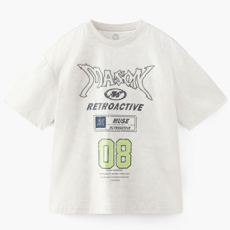 Mqd Kidsren's Clothing Kidsren's Short-Sleeved T-Shirt Summer New Clothes Boys' T-Shirts Baby Tops Round Neck Bottoming Shirts