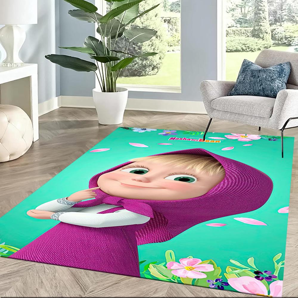 Masha Bear Area Rug Suitable for Bedrooms Game Room Study Room Decorate Room Anti-slip Rug Anime Office Decor Gift for Festivals