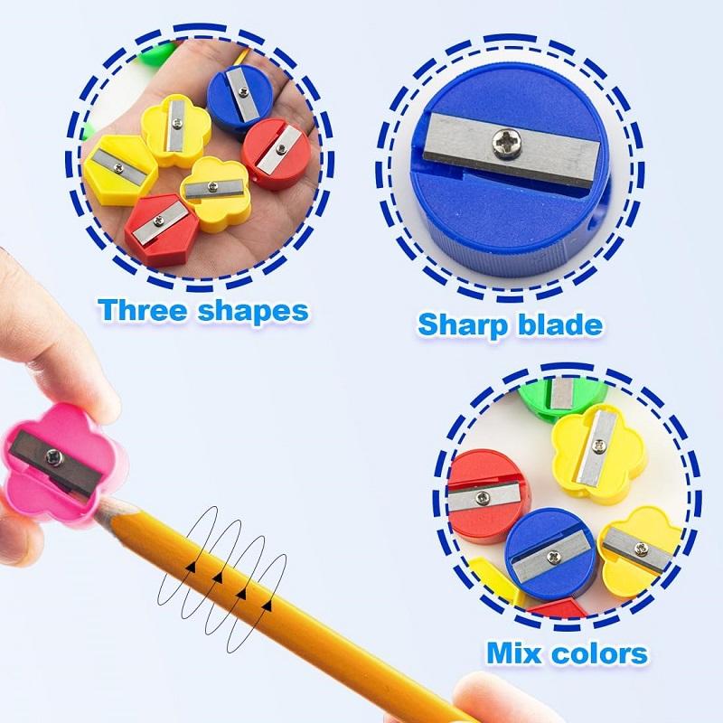 4/8/12 Stück Mini Hand-Anspitzer Herz Quadrat Kreis Bleistift-Schneidwerkzeuge Büro Schule Schreibwaren Zubehör