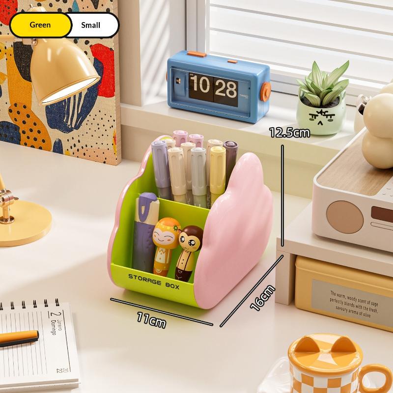Portable Plastic Desktop Storage Box Student Desk Stationery Sorting Storage Rack Makeup Storage Box