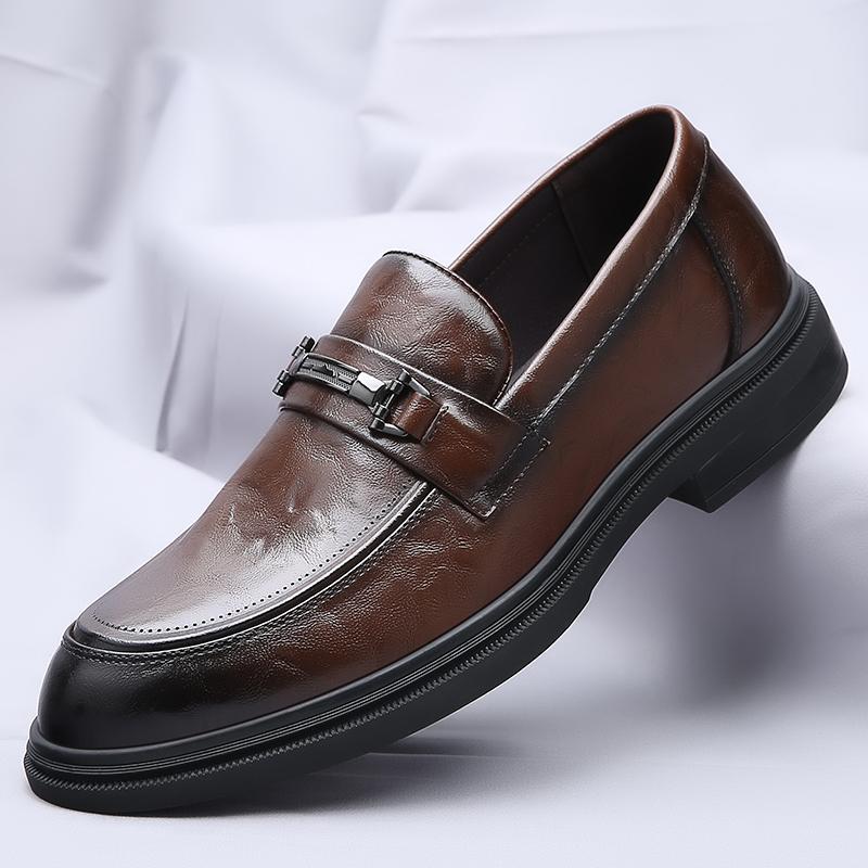 

Офисные деловые мужские туфли на мягкой подошве, мужские мягкие кожаные туфли на весну и осень, модные свадебные туфли на мягкой подошве для мужчин 44 коричневый