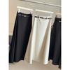 Black temperament suit skirt women's spring and summer new high waist drape a word to cover the hips and show thinness medium and long skirt