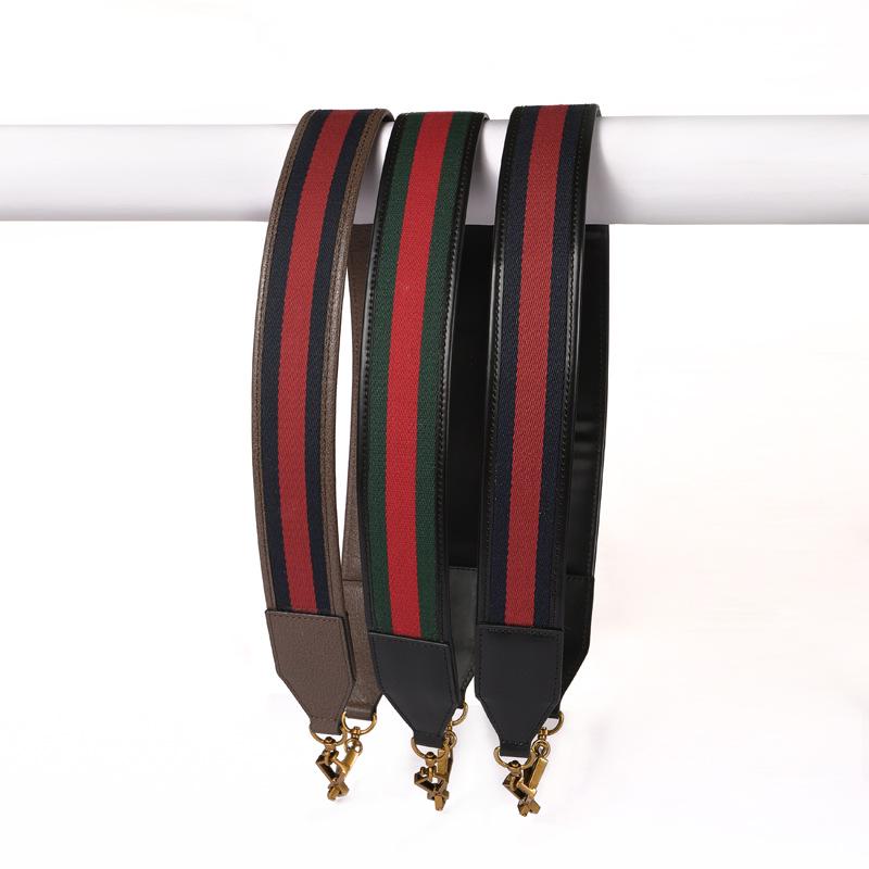 Mahuangshi Green & Red Wide Shoulder Cowhide Crossbody Strap