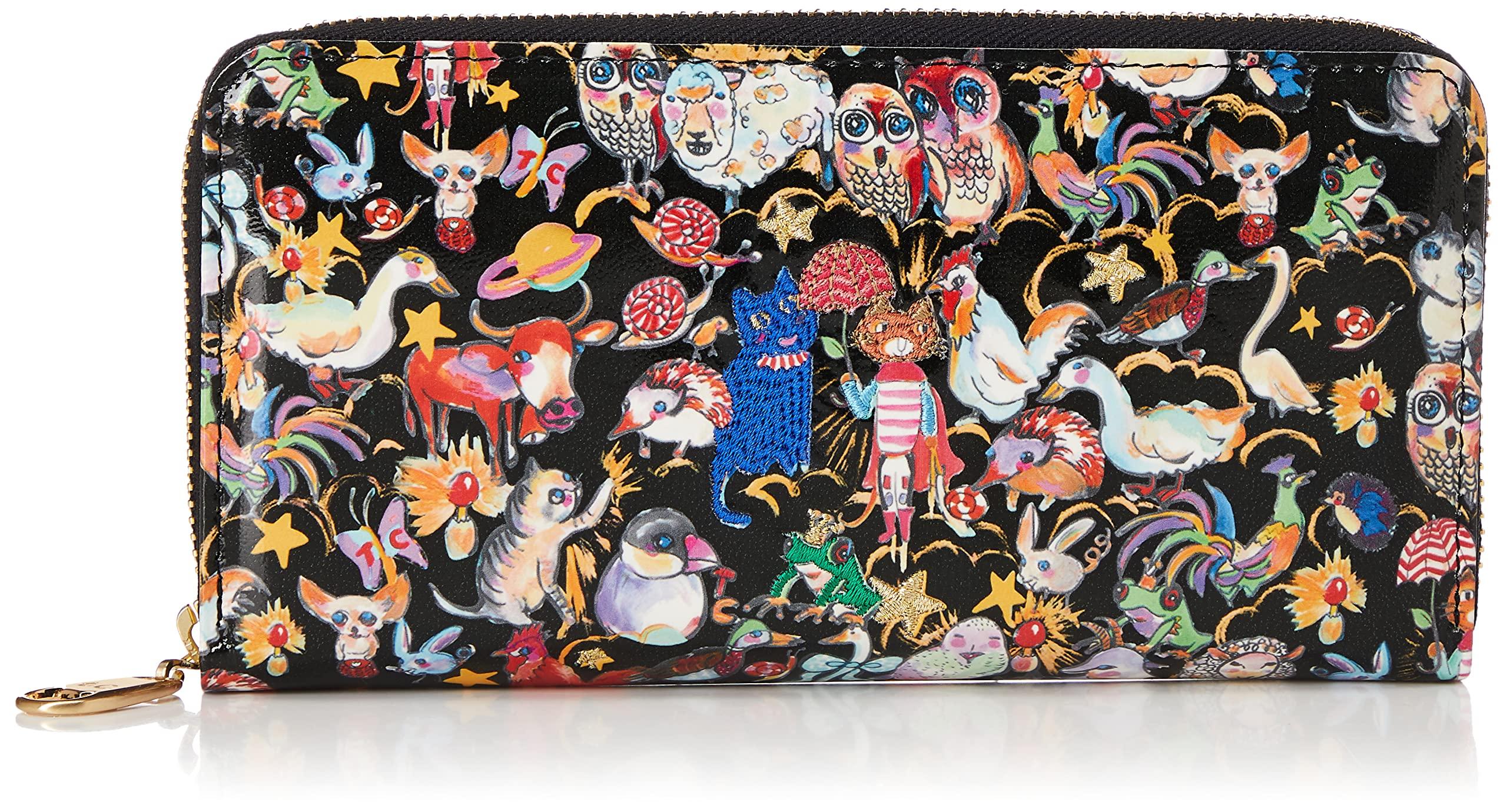 

Длинный кошелек держатель для связок Лесные животные [Tsumori Chisato] женский чёрный
