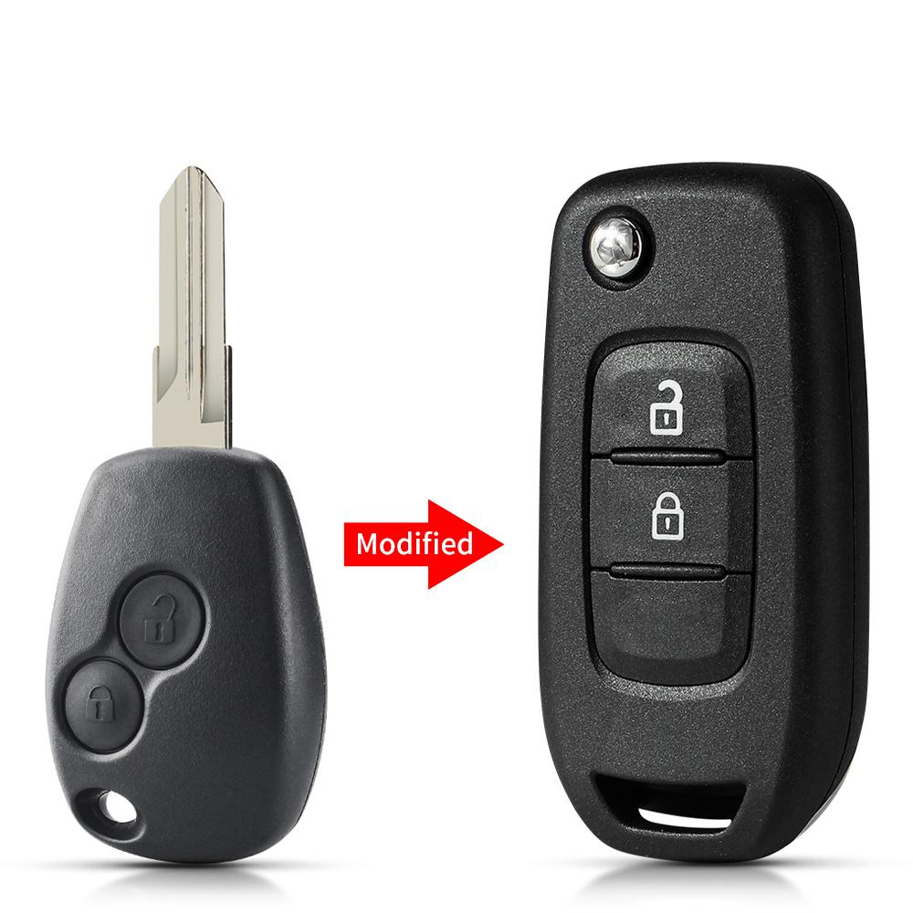 KEYYOU 2/3BN For Renault Megan Modus Clio Modus Kangoo Logan Sandero Duster Opel Almera For NISSAN ALMERA Modified Car Key Shell
