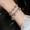 Sweet Light Luxury Zircon Diamond Love Pull-out Bracelet Commuter High-end Geometric Jewelry 