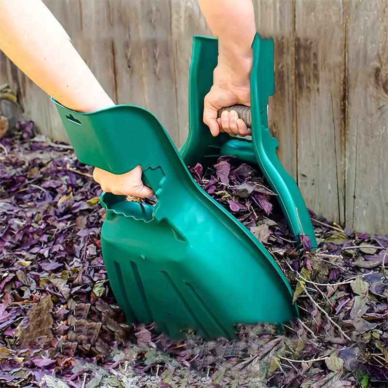 Large Plastic Leaf Grabber Rakes, 2-Pack. No electricity,ergonomic handle for easy yard debris cleanup.Durable garden hand tools