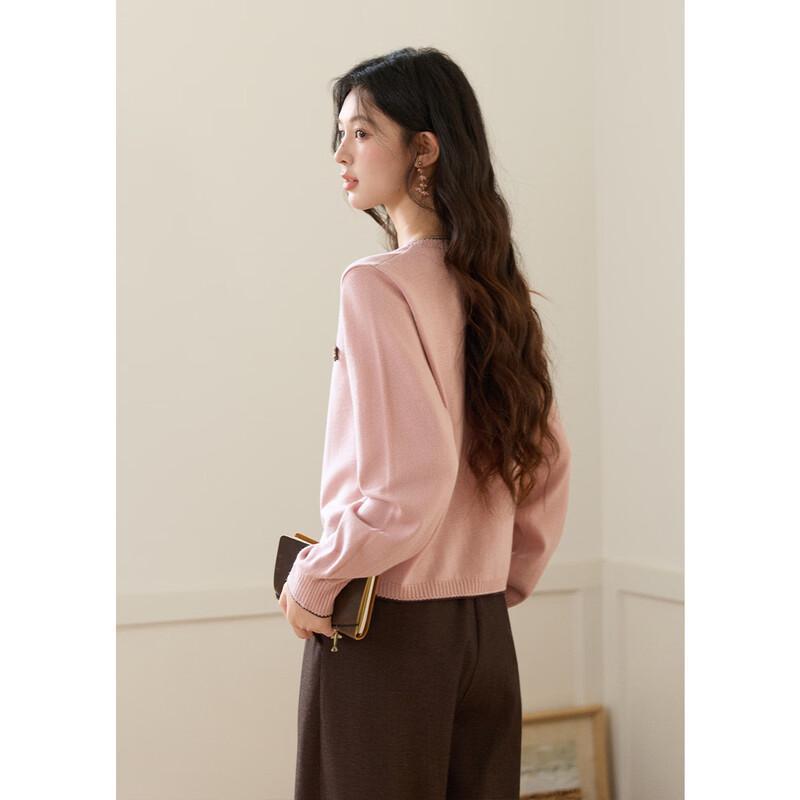 Miu Show Success Collection Embroidered Round Neck Cardigan