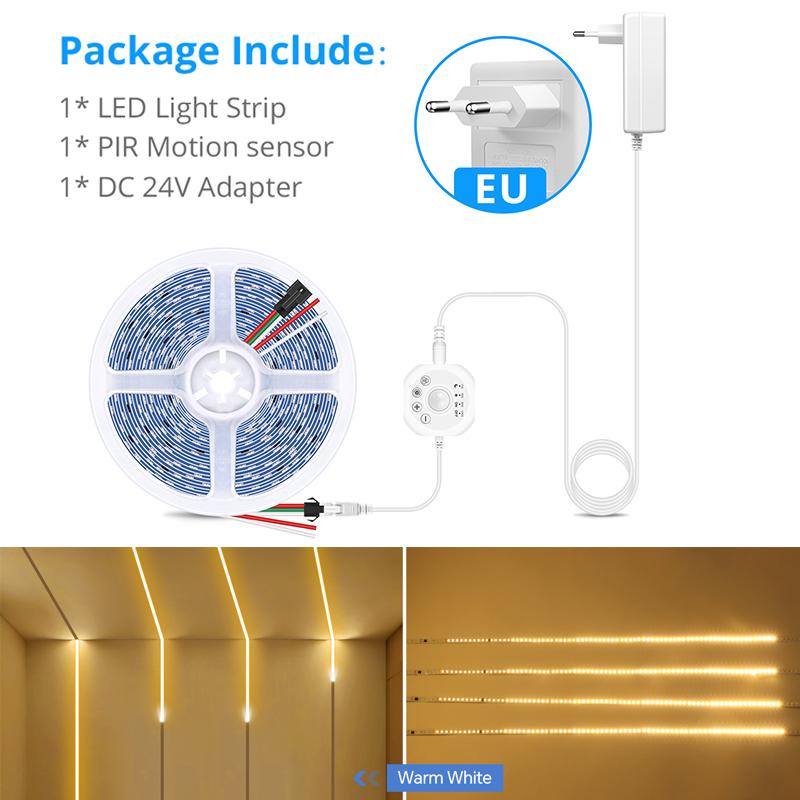 Motion Activate Horse Race LED Strip Light 24V WS2811 Running Water Flowing Light 5M 10M PIR Motion Sensor Night Lamp for Stair Home Decor