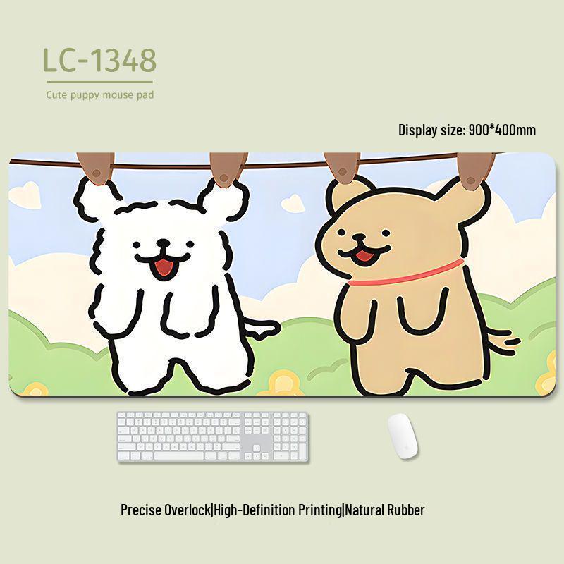 Extra-Large Heated Anti-Slip Cartoon Mouse and Keyboard Pad - Comfortable Desk Pad for Office & Gaming