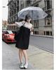 Women's Contrast Stitch Off-Shoulder Dress - Belly-Covering, Age-Defying, Slimming, Casual French Style, Summer Petite Skirt