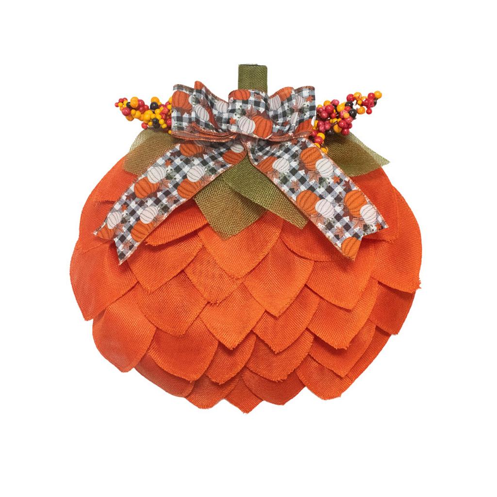 2025 Pumpkin Simulation Halloween Wreath Autumn Cushaw Garden Decoration Props, Halloween Creative Wall Decorations 40*40cm