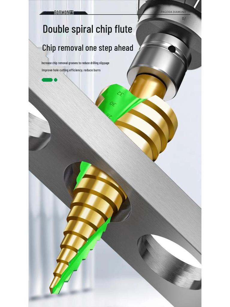 Baolian Pagoda Drill Bit for Electric Wrenches - Stainless Steel Step Drill for Wood and Metal