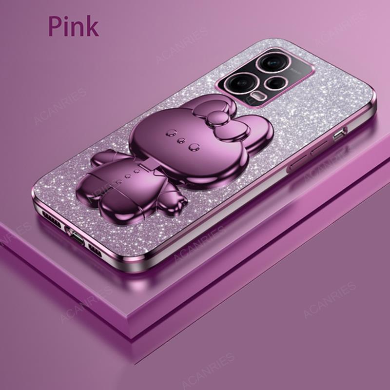 

Милый 3D Кролик Макияж Зеркало Подставка Покрытие Чехол Для Xiaomi Redmi Note 12 11 Pro 4g Plus 5g 12s 11s Защитная Задняя Крышка На Note12 Redmi 9a