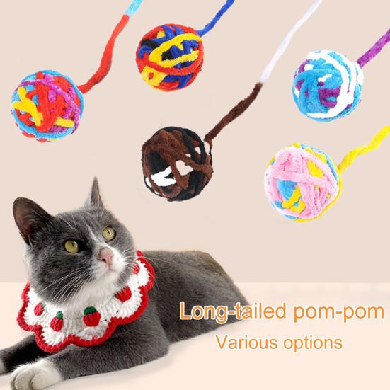 

Игрушка со встроенным колокольчиком, устойчивая к укусам, устойчивая к царапинам, не осыпающаяся, длинный хвост, шлифовальная пряжа для зубов, шариковая игрушка