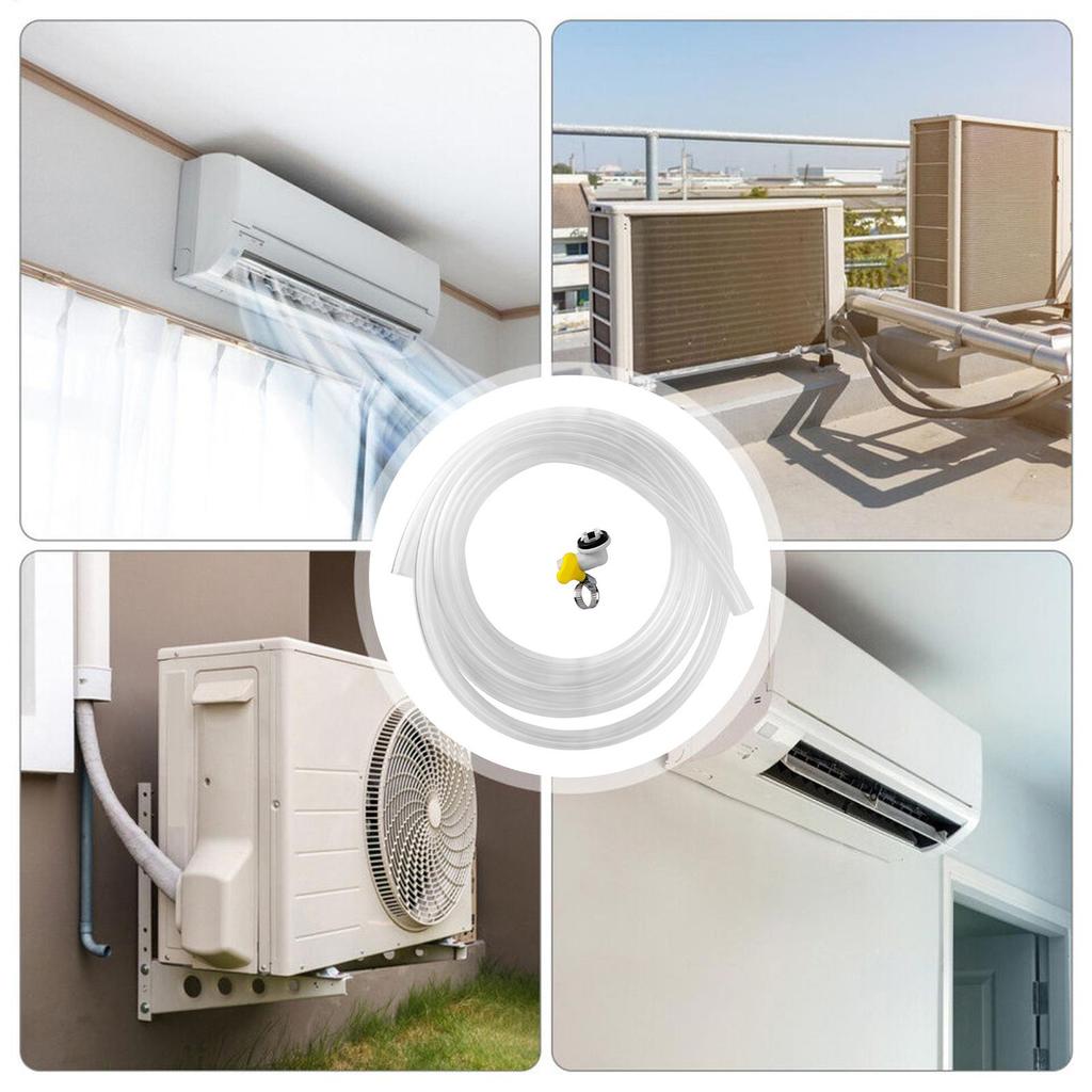 AC Drain Hose Leakproof AC Drain Hose Kit Air Conditioner Parts AC Drain Pipe Replacement with Hose Connector and Clamp
