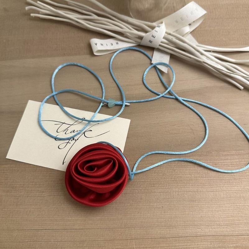 Elegant Rose Flower Clavicle Chain All-matched Necklace Women Bridal Adjustable Choker Mariage Jewelry Y2K Accessories