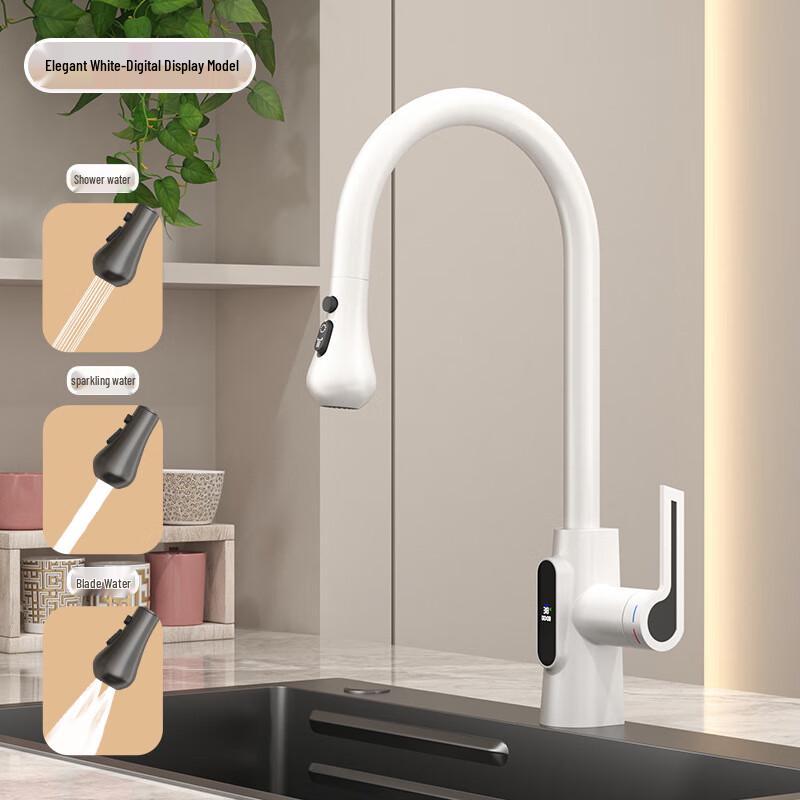 Выдвижной кухонный смеситель TLXT с цифровым дисплеем