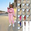 Fashion Women's Clothing Fleece Drawstring Solid Color Hooded Sweater Long Sleeve Drawstring Pants Three-piece Set