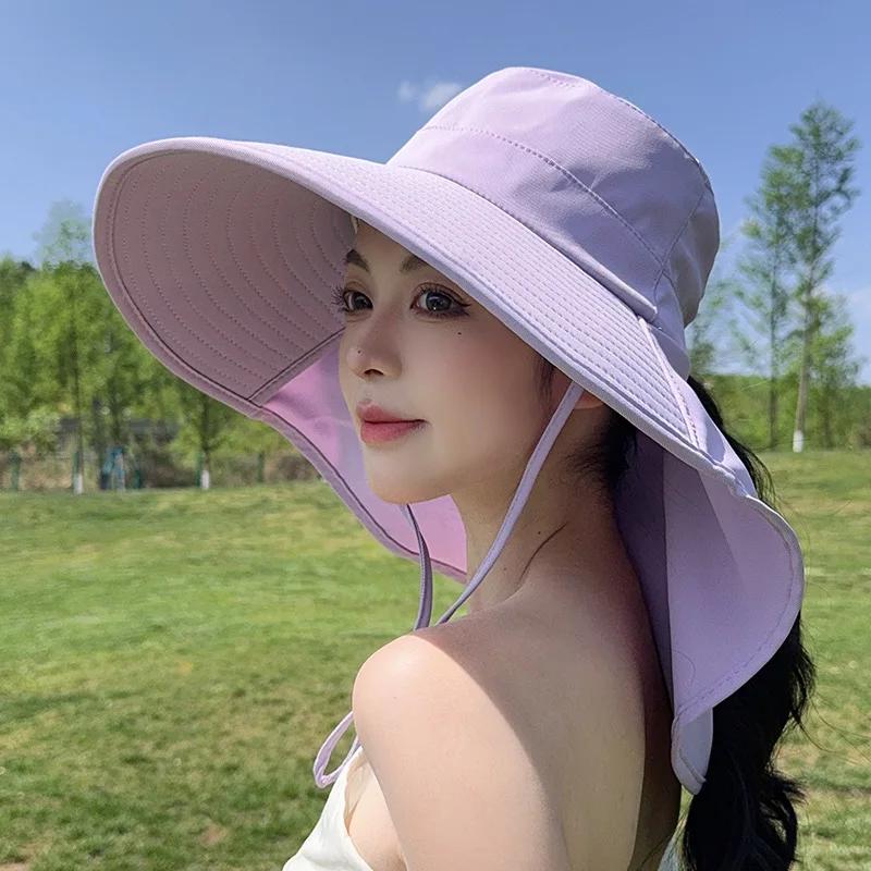 CUSTOM Outdoor Sun Bucket Hat for Women Girls Fishing Hat Wide Brim Bucket Hat with Neck Cover 50+ UPF Protection Safari Cap