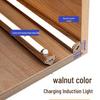 Walnut LED Sensor Strip Light: Magnetic, Self-Adhesive, Wireless Charging for Wardrobe & Cabinet.