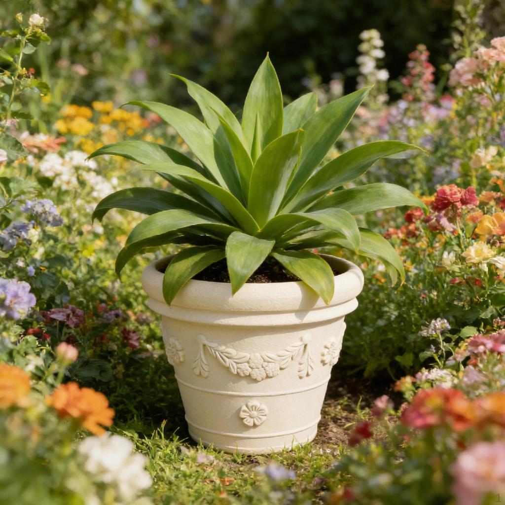 Flower Pot Resin Plant Container Decorative Lightweight Planter Breathable Mesh for Home Garden
