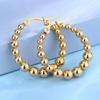1pair Stainless Steel Ball Bead Hoop Earrings