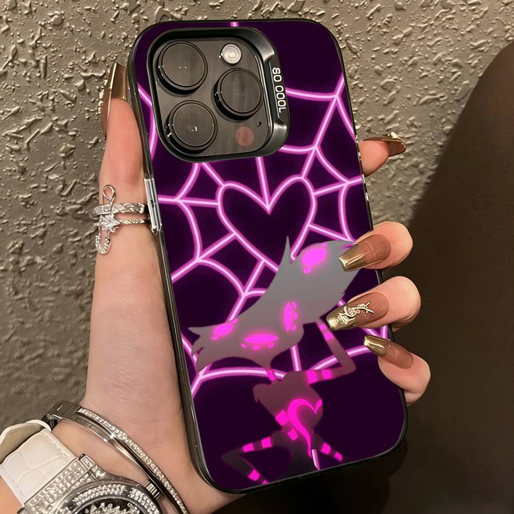 A-Angel Dust-t H-Hazbin   Phone Case For iPhone 17,16,15,14,13,12,11 Plus,Pro Max,XS,Colorful Silver Black Cover