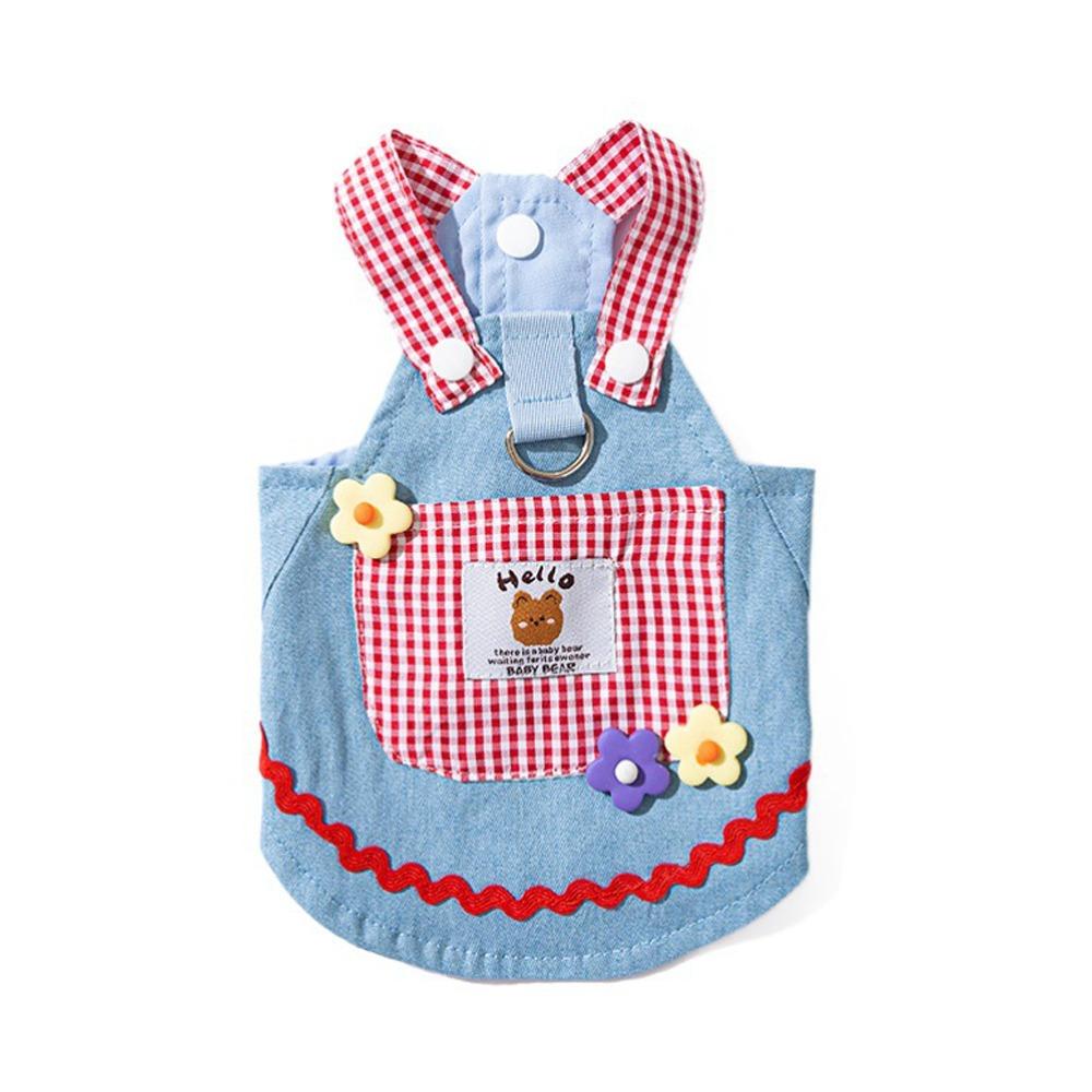 

Comfortable Dog Denim Dress Cute Dog Clothes Pet Accessories Dog Costume for Small Medium Dogs XL синий