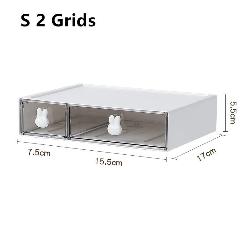 Skrivbordslåda med klistermärke Söta genomskinliga organiseringslådor i plast Förvaringslåda för kontorsmaterial Behållare för hem skola