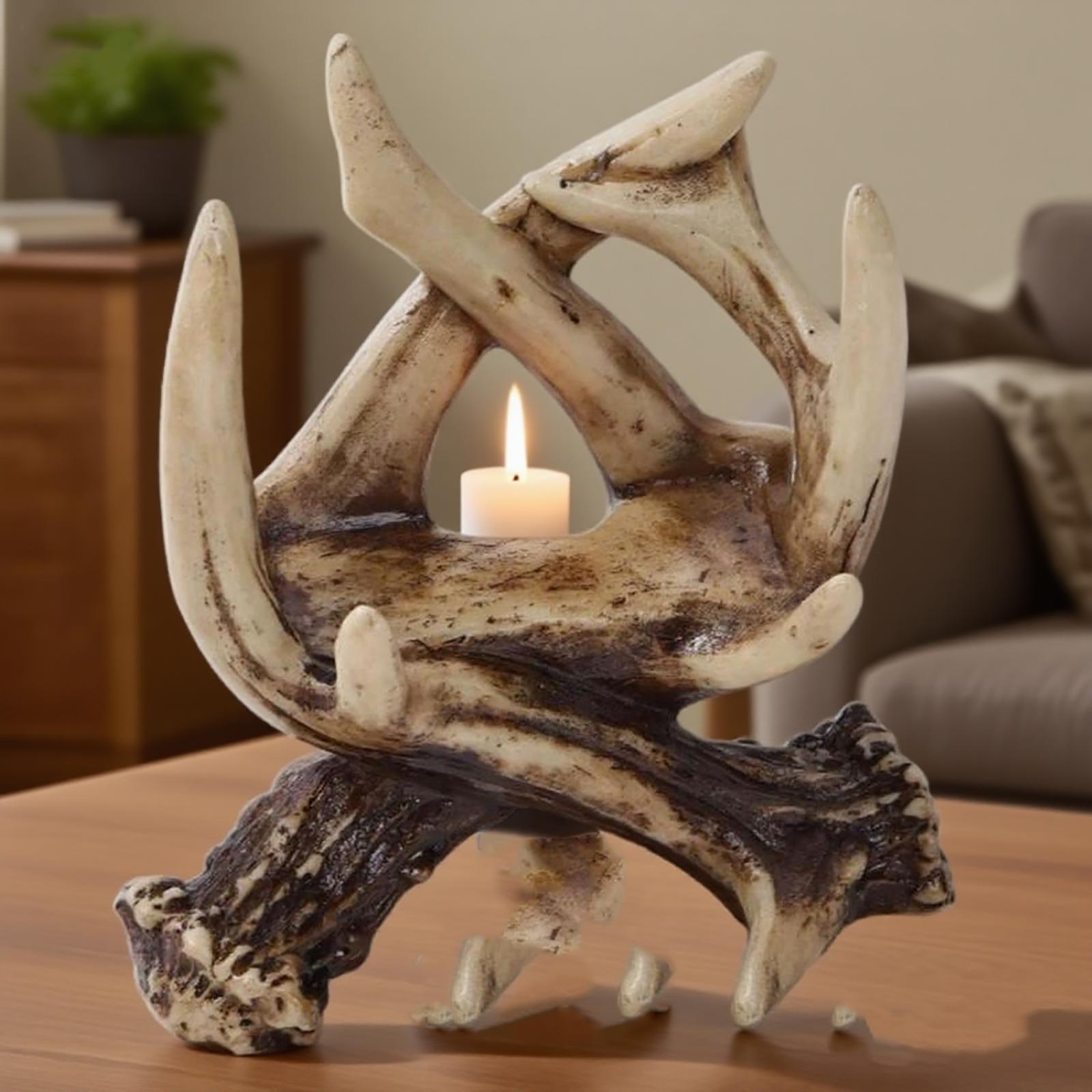 

Deer Antler Candle Holder Unique Gift Candleholder Home Bedroom One Size