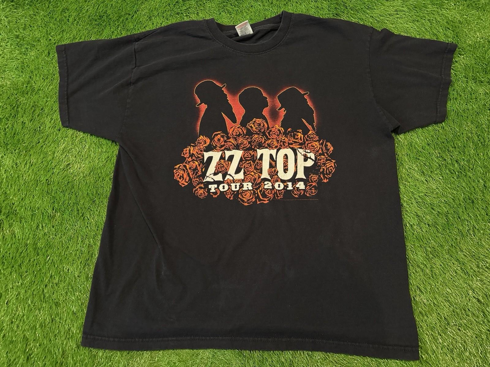 ZZ Top - Shirt Vintage 2014 Tour Concert Double Sided Band Music Tee Merch - XL Unisex T-Shirt S