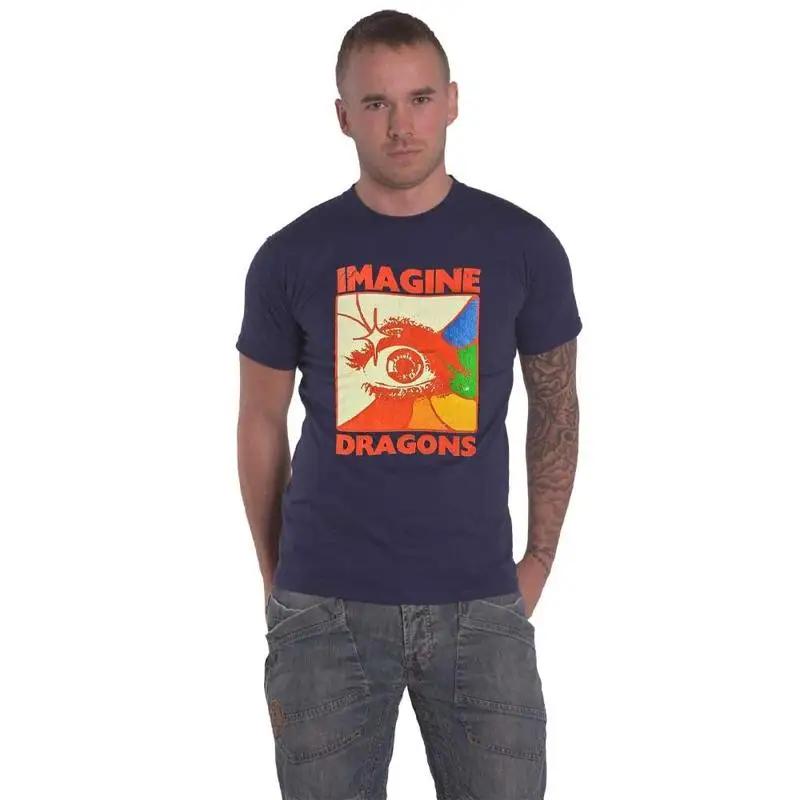 Imagine Dragons T Shirt Eye Band Logo New Official Navy Blue S разноцветный