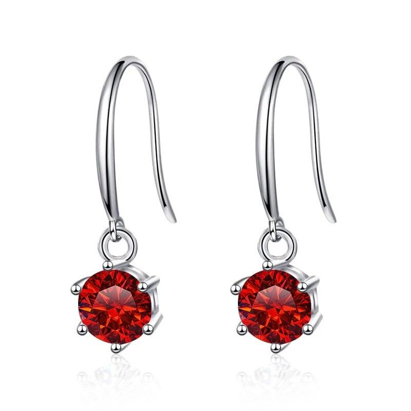 Bague Ringen Orecchini Lunghi in Argento Sterling S925 Intarsiati con Moissanite Colore D per Fidanzata Regalo di San Valentino