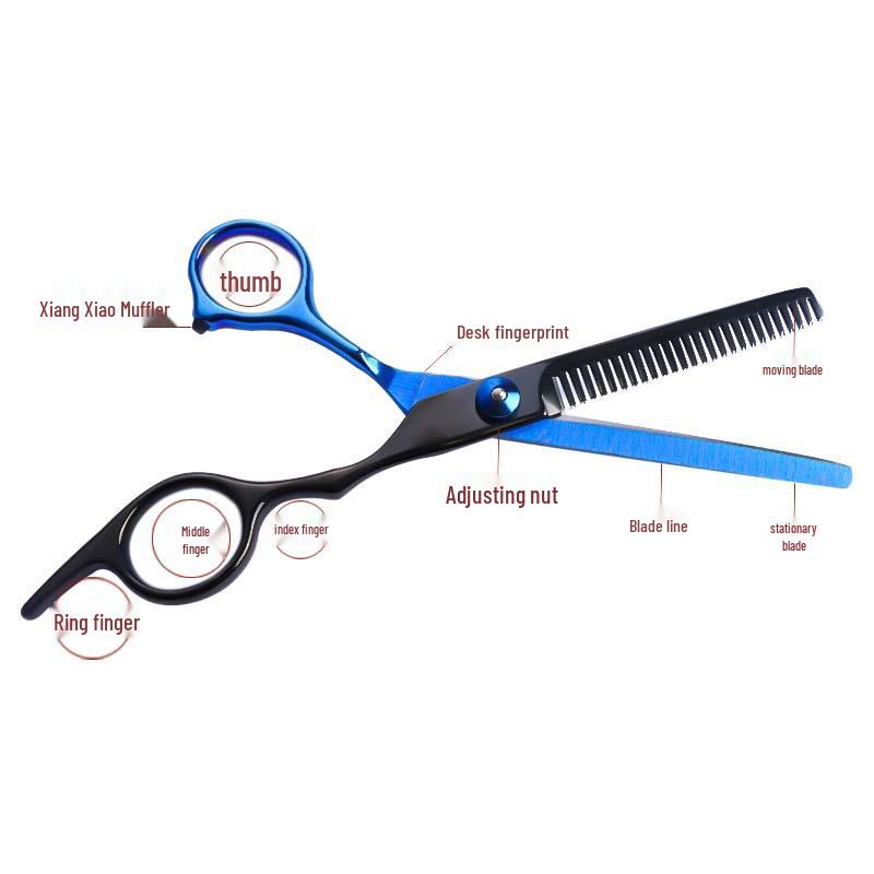 Stainless Steel Hairdressing Scissors Set: Flat, Serrated, Thinning, and Lace Shears for Styling.