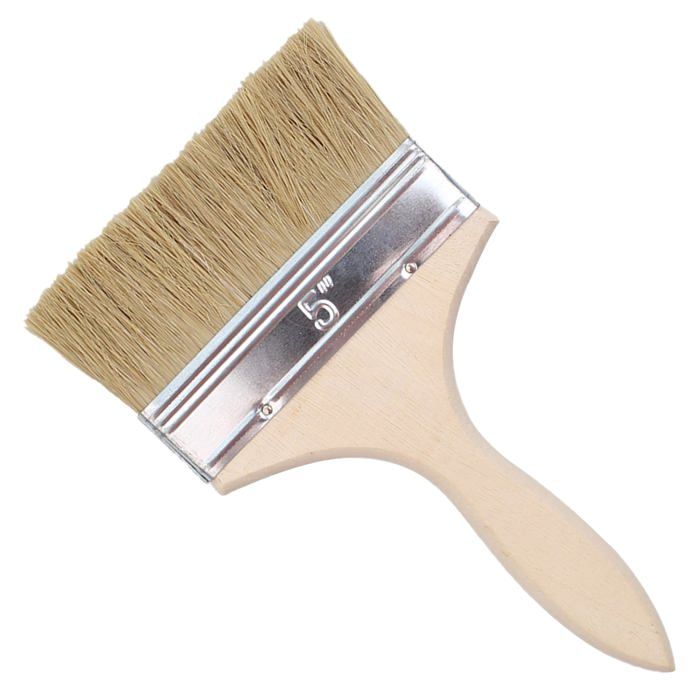 Pinceau plat - AIMOONSA - 120 mm - Poils de porc haute qualité - Manche ergonomique antidérapant - Marron