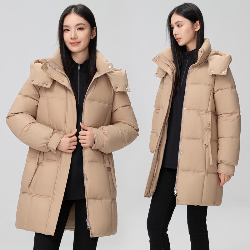 Women's 2024 Korean Harajuku Hooded Cotton Jacket - Winter Warm Detachable Mid-Length Coat