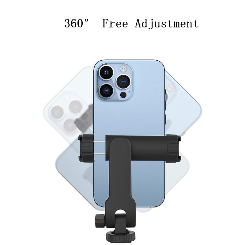 Phone Holder Mount Clamp Clip Horizontal and vertical Shooting for Smartphone Cold Shoe Mount Video Light Mic For iPhone Samsung