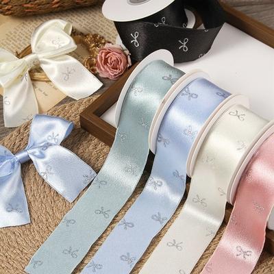 10 Yards Gift Wrapping Ribbons 40mm Silk Ribbon Decoration Silver Foil Bow Ribbons Cloth