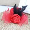 Retro Pillbox Hat Elegant Rose Hat with Feathers Mesh Bow 20s 50s Pillbox Hat for Kids Girls Stage Performances Theme Party Photo Props